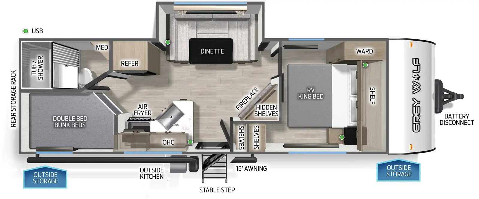 Grey Wolf 23MS Floorplan